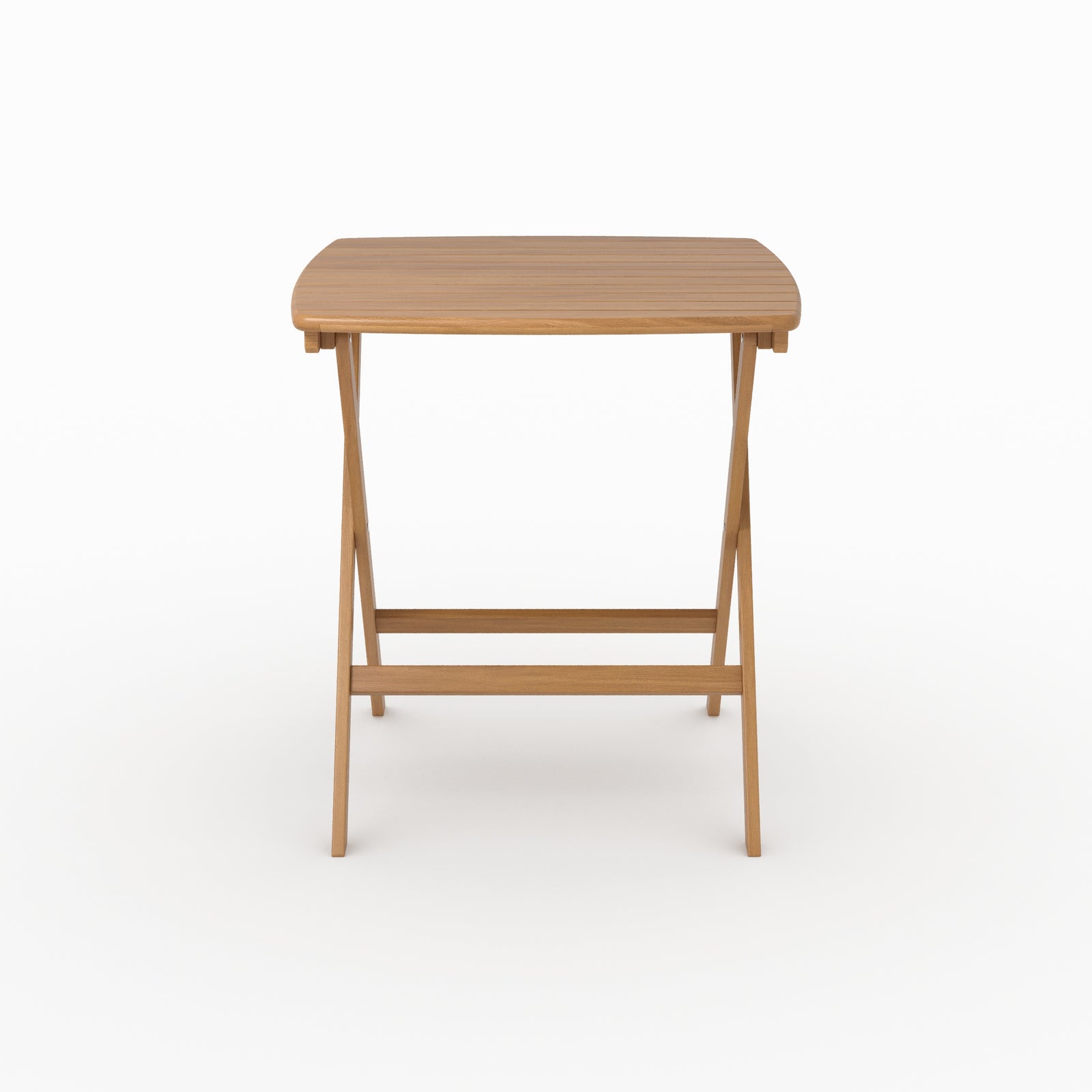 Table jardin pliante Siquijor acacia huilé carre 2 personnes vue face