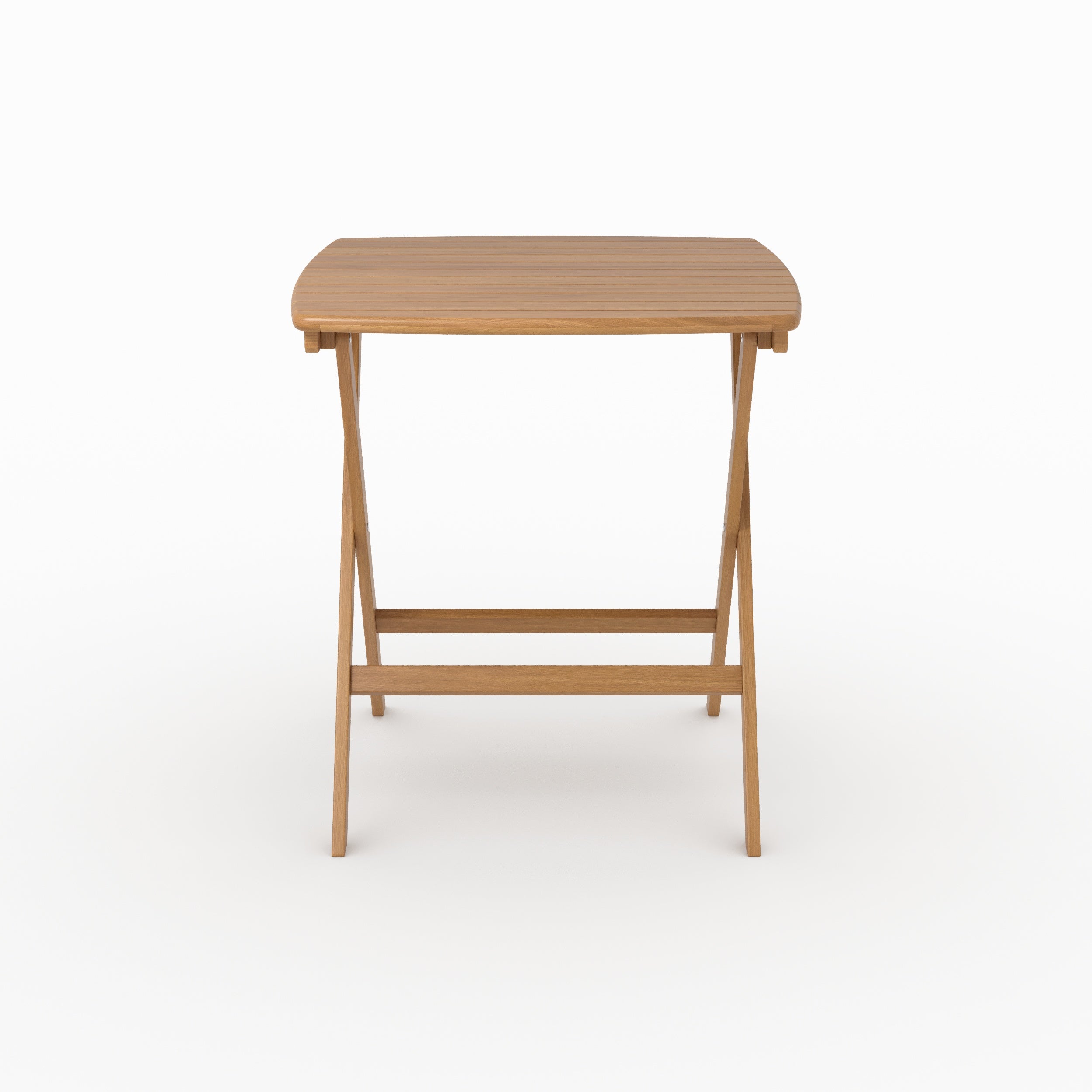 Table jardin pliante Siquijor acacia huilé carre 2 personnes vue face