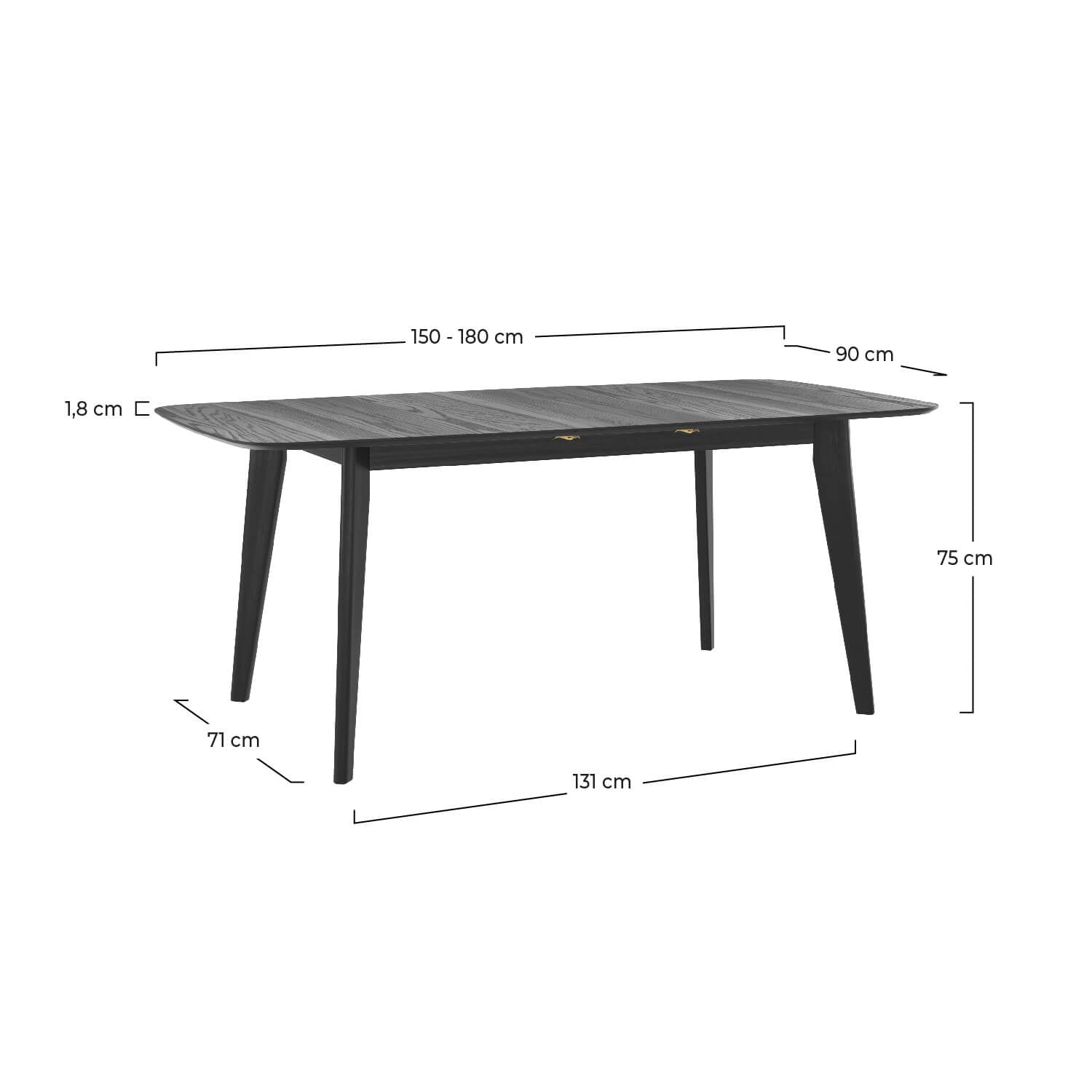 tavolo oman in legno nero allungabile rettangolare