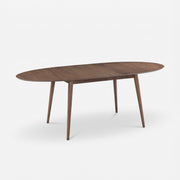 Table ovale Eddy 6/8 personnes extensible en bois foncé - Maison Pavane