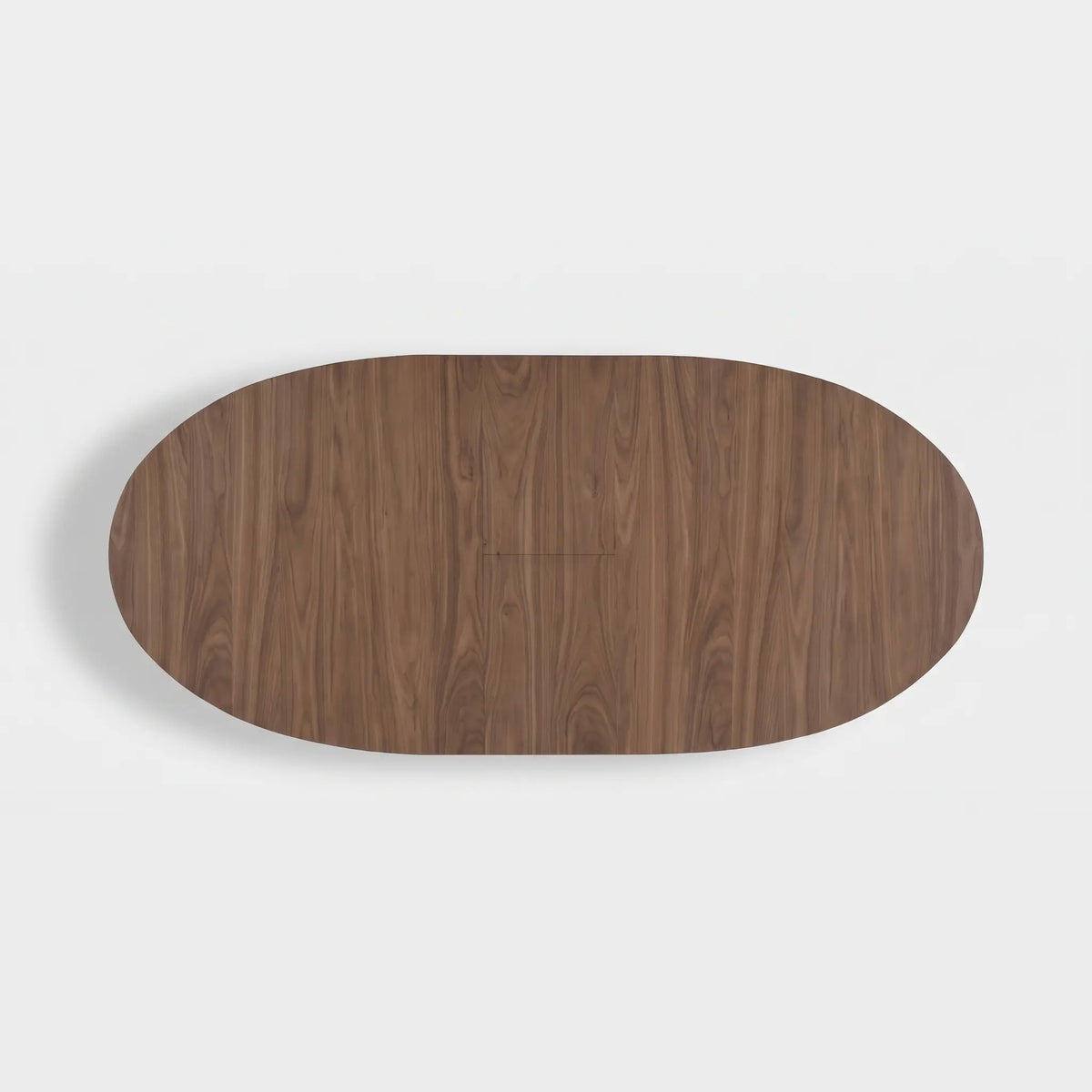 Table ovale Eddy extensible en bois foncé, vue de dessus ouverte - Maison Pavane