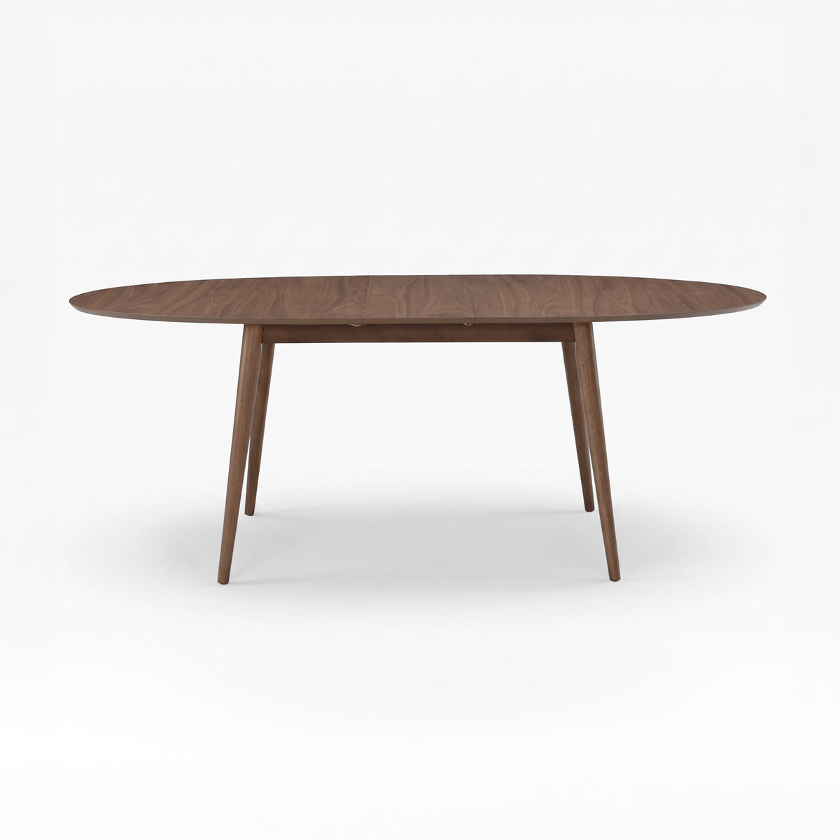 Table ovale Eddy extensible en bois foncé, vue de face - Maison Pavane