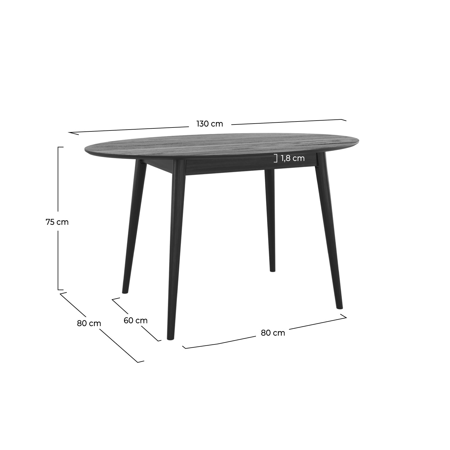 tavolo ovale in legno 130 cm 6 persone eddy rdv deco
