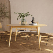 tavolo ovale in legno chiaro naturale 150 cm eddy 6 persone