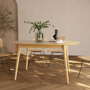 tavolo ovale in legno chiaro naturale 150 cm eddy 6 persone