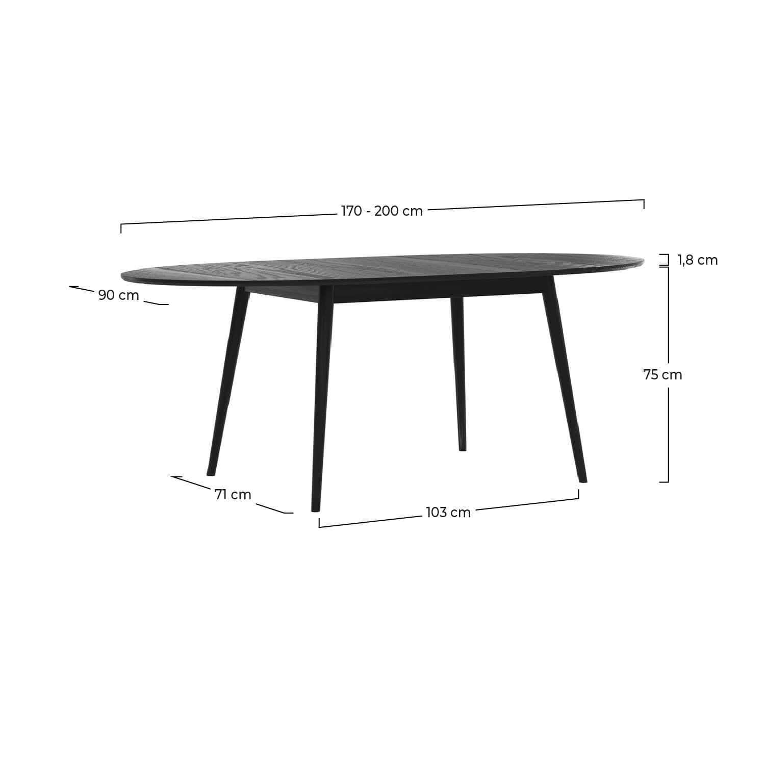 tavolo ovale allungabile scandinavo eddy