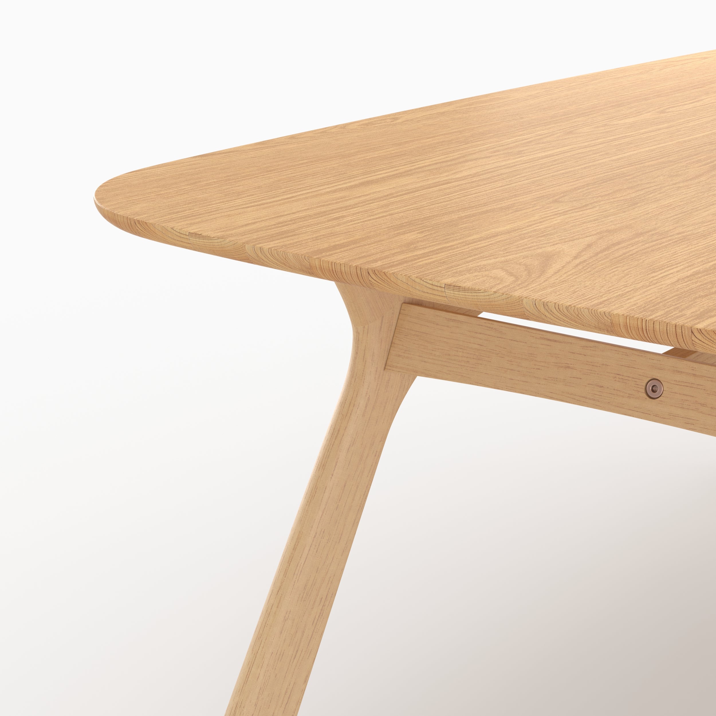 Mesa rectangular Paula para 6 personas de madera de caucho maciza y chapa de roble