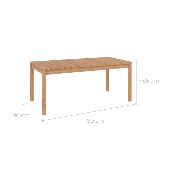 tavolo rettangolare da giardino in legno massello di teak 180 245 cm berka