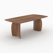 Mesa rectangular Asma para 6 personas de madera contrachapada y chapa de nogal