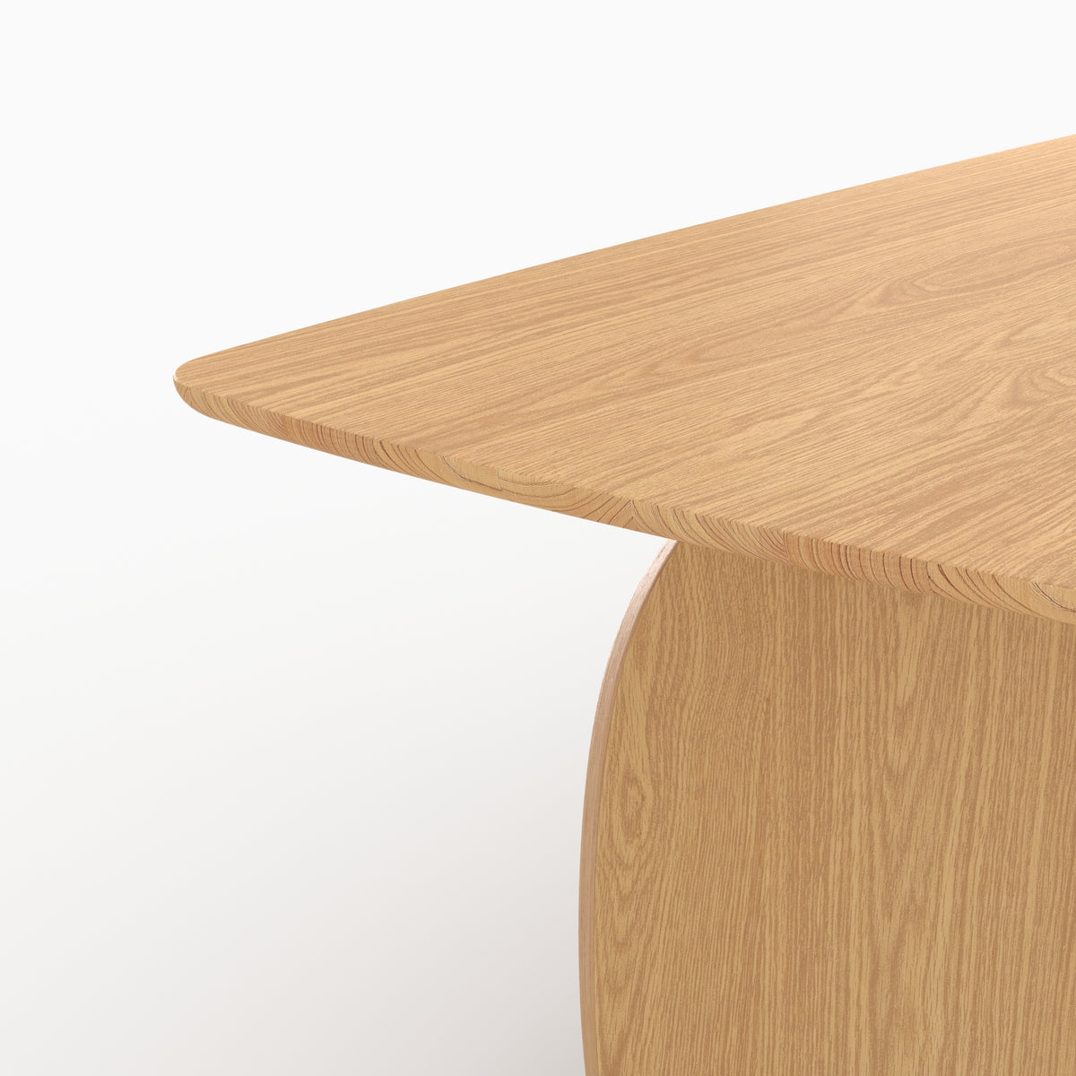 Détail du plateau et du piétement de la table rectangulaire Asma en noyer clair - Maison Pavane