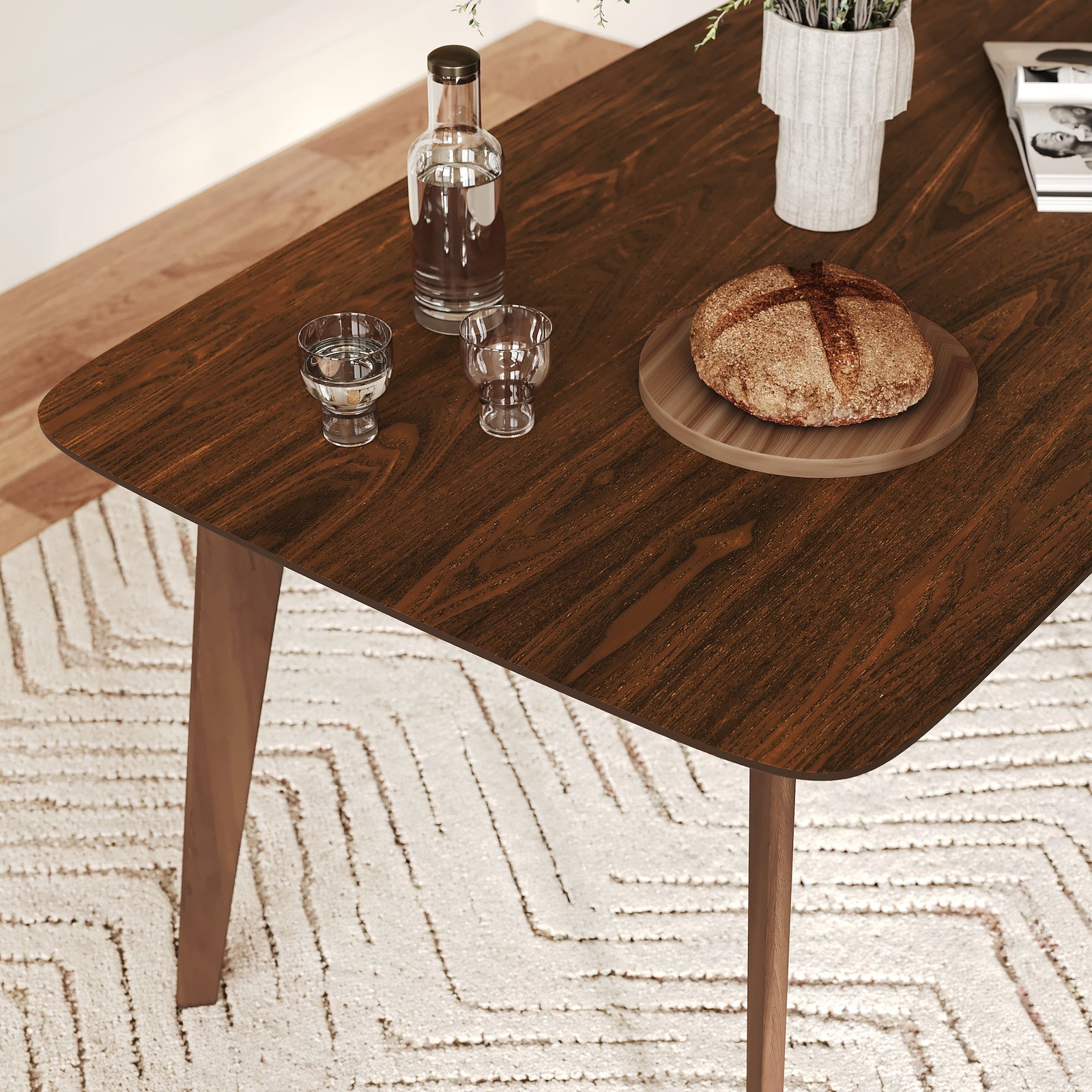 Table rectangulaire extensible en bois foncé Oman