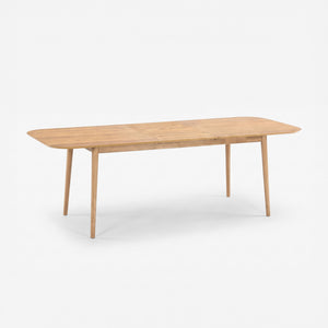 Table rectangulaire Georgette 6/8 personnes extensible en bois clair - Maison Pavane