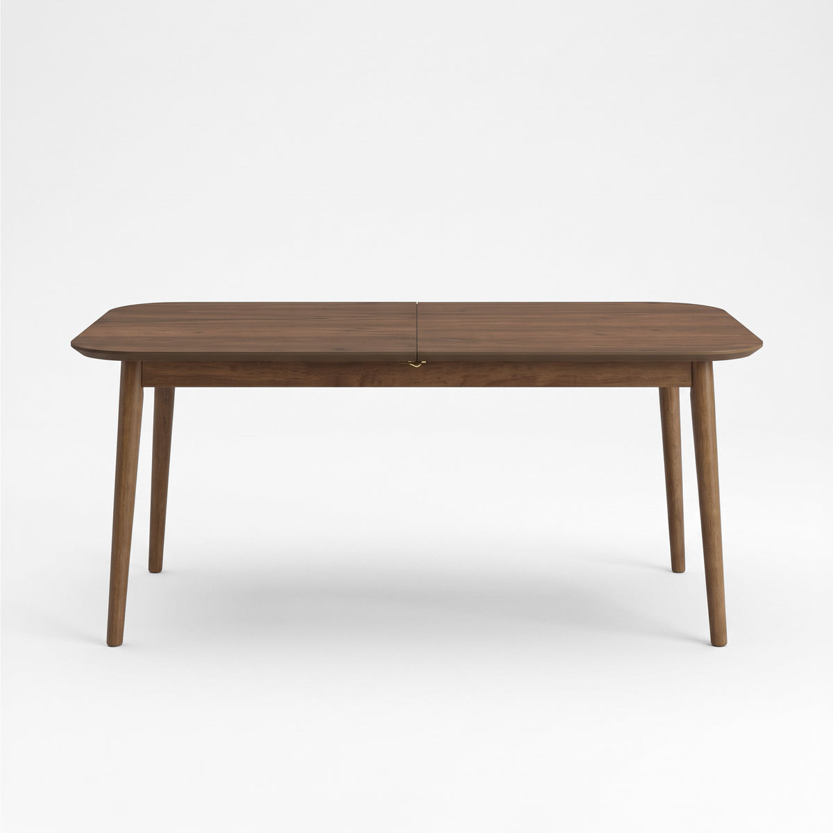 Table rectangulaire Georgette extensible en bois foncé, vue de profil - Maison Pavane