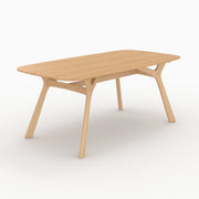 Mesa rectangular Paula para 6 personas de madera de caucho maciza y chapa de roble