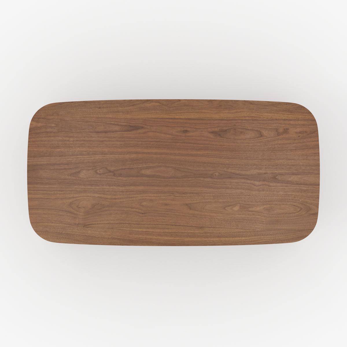 Plateau rectangulaire de la table Paula en placage de chêne foncé, vue de dessus - Maison Pavane