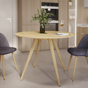 tavolo rotondo 105 cm in legno chiaro liwa 4 persone