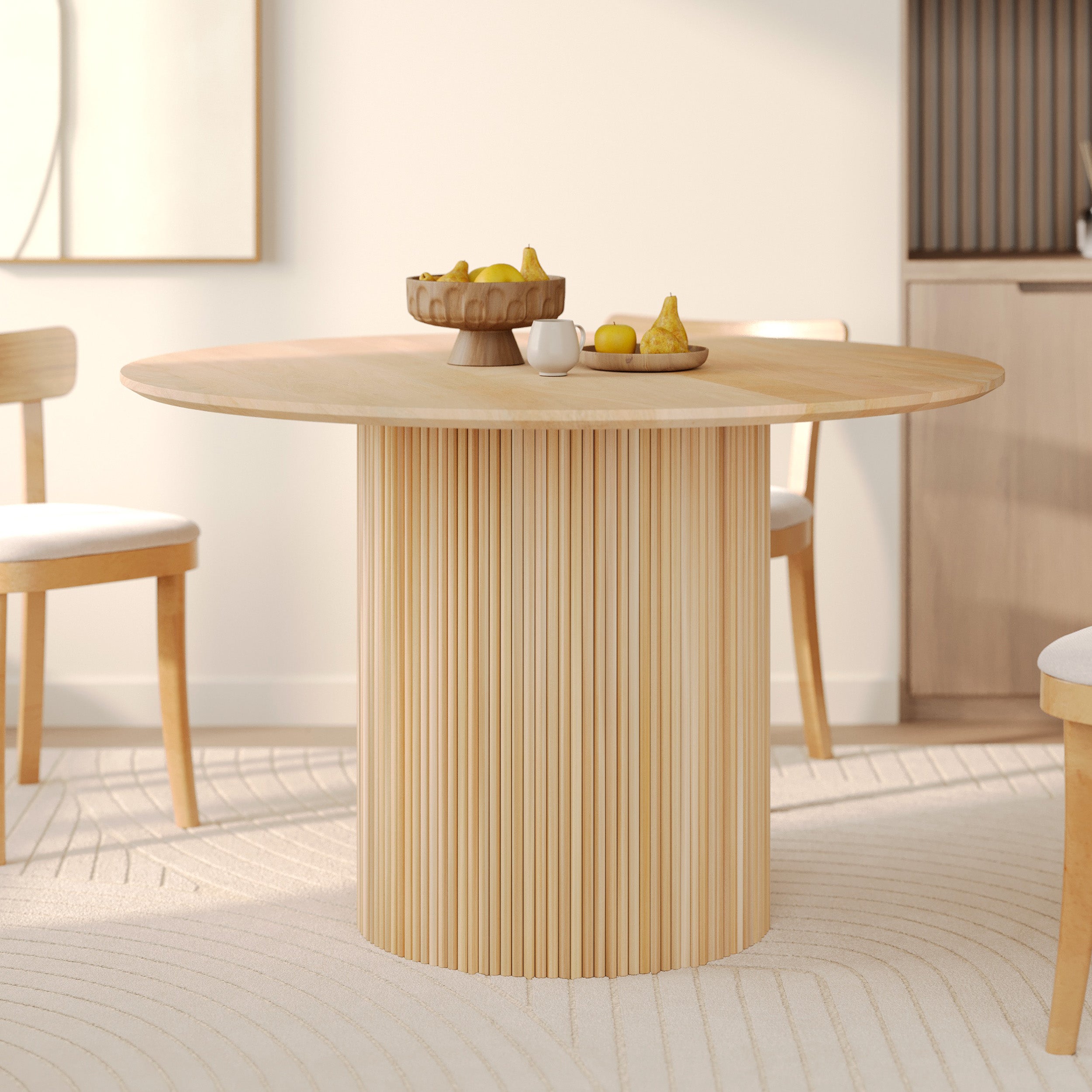 table ronde bois de manguier 4 places