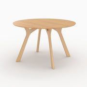 Runder Tisch Izzi für 4 Personen aus massivem Gummibaumholz und Eichenfurnier D120 cm