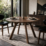 Table ronde marron foncée 4 places Izzi – Maison Pavane