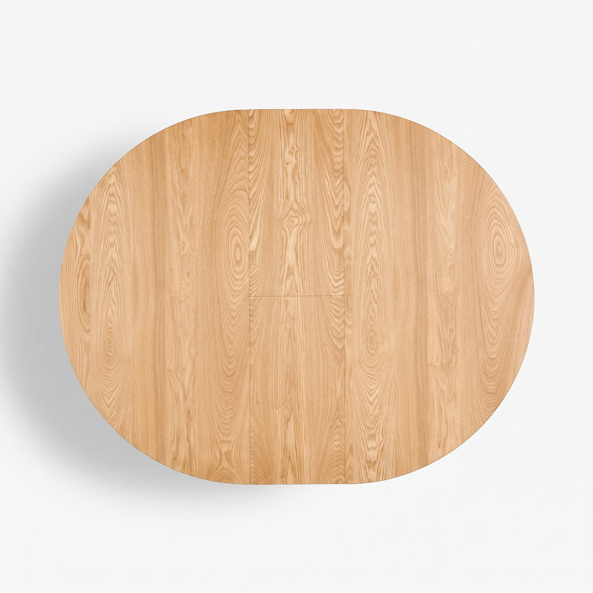 Table ronde Odette extensible en bois clair, vue de dessus ouverte - Maison Pavane