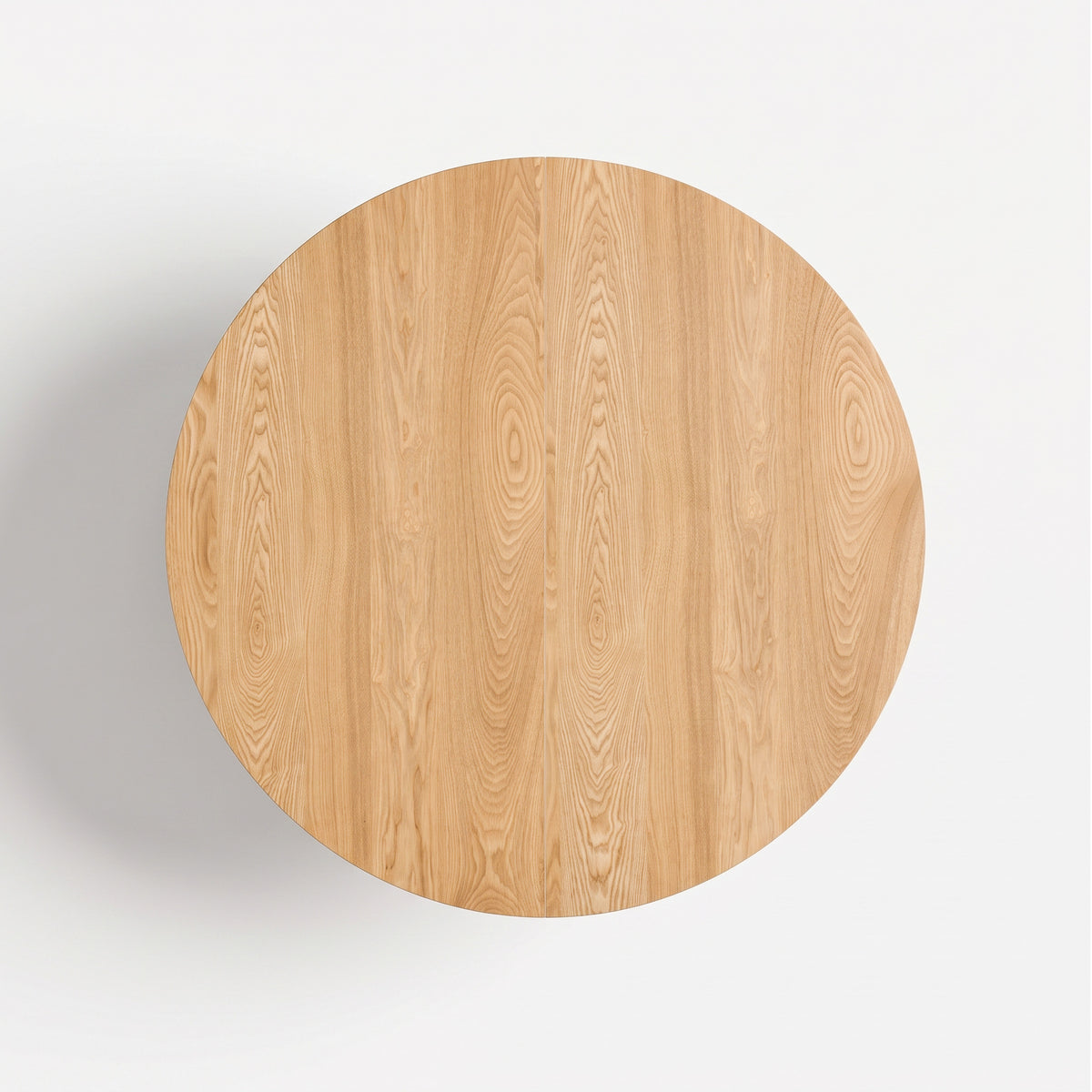 Table ronde Odette extensible en bois clair, vue de dessus - Maison Pavane