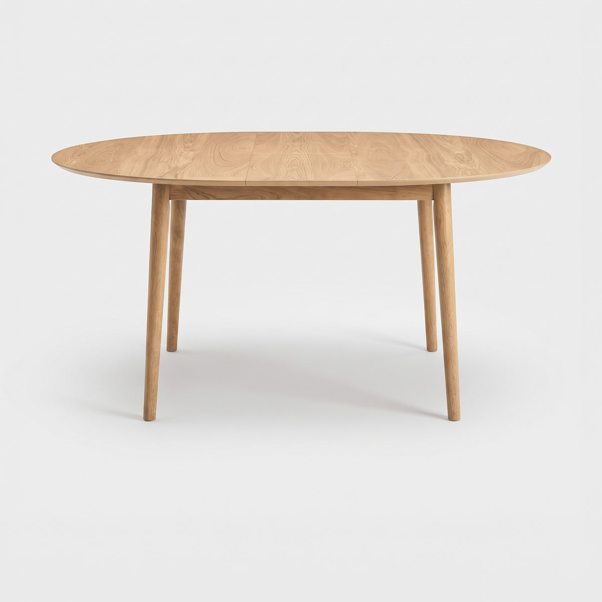 Table ronde Odette extensible en bois clair, vue de face - Maison Pavane