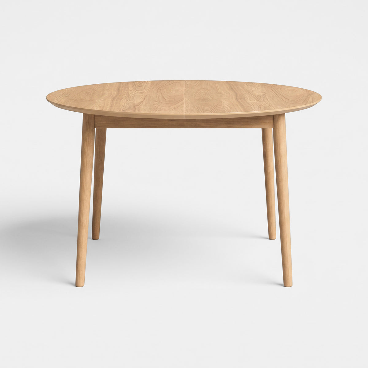 Table ronde Odette extensible en bois clair, vue de profil - Maison Pavane