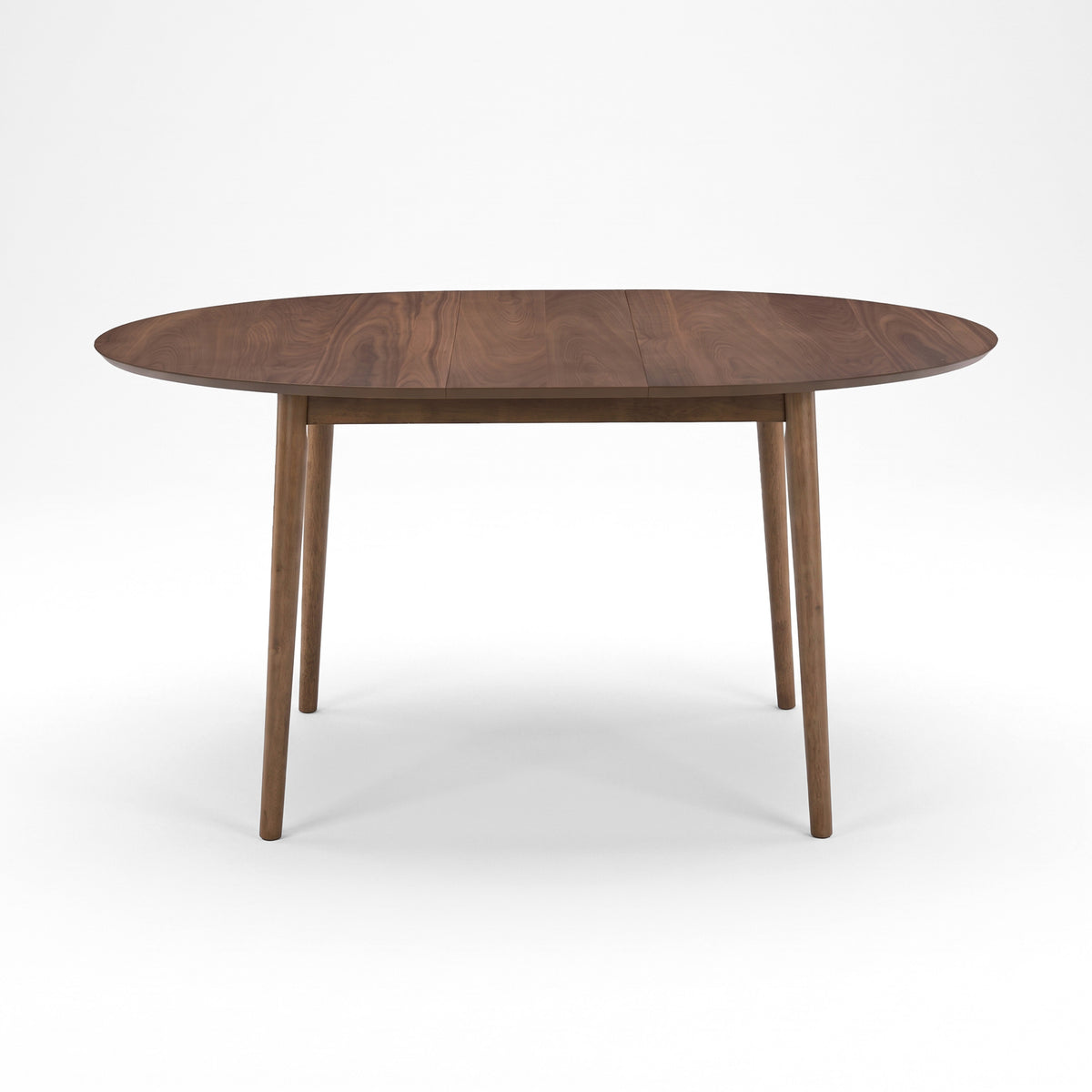Table ronde Odette extensible en bois foncé, vue de face - Maison Pavane
