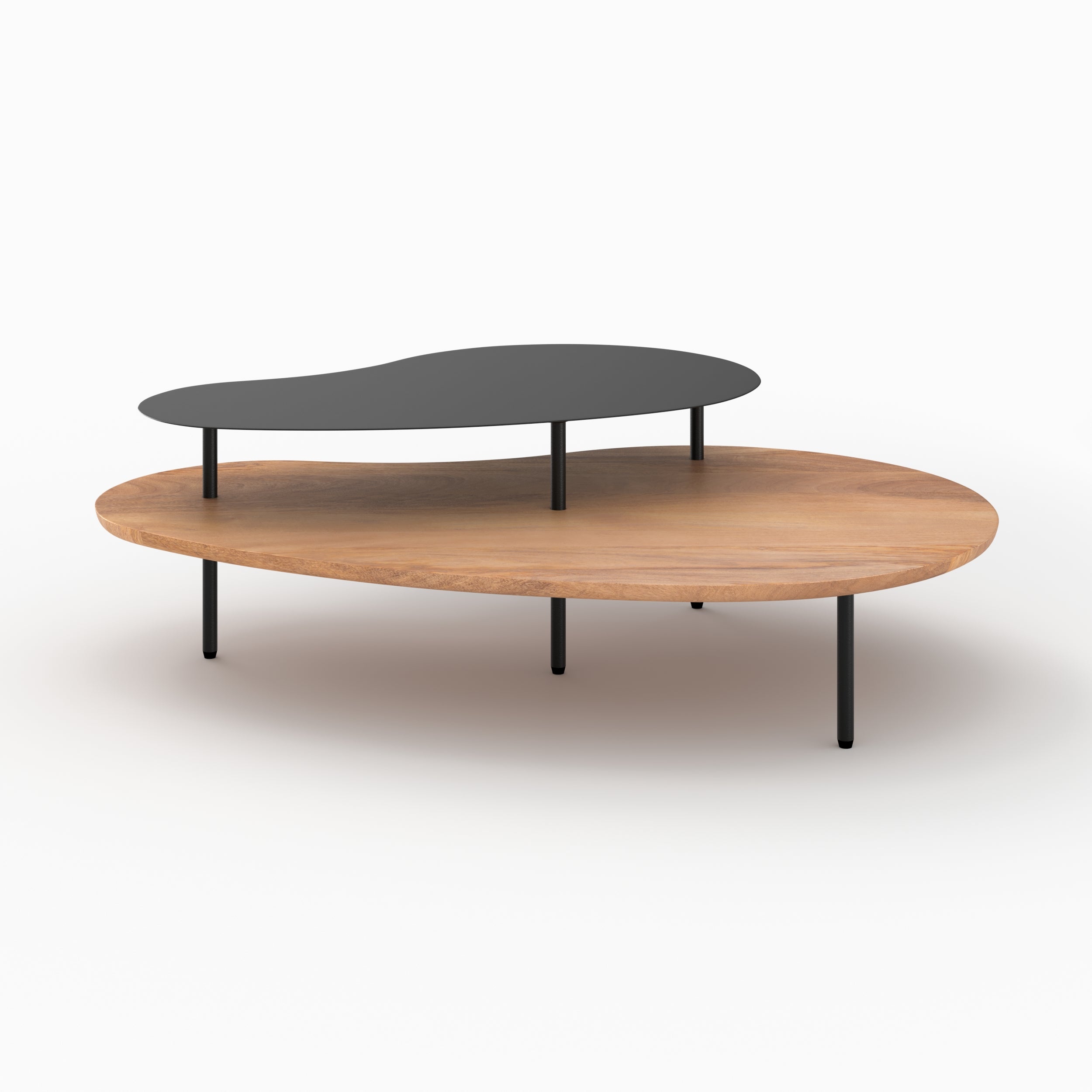 tables gigognes bois et metal noir lot de 2 moji rdv deco