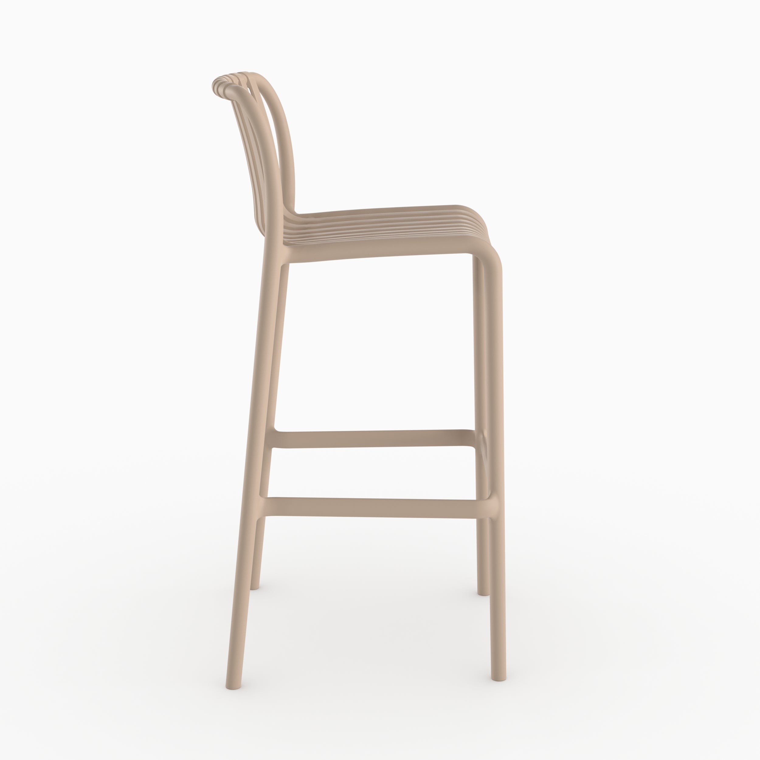 Tabouret bar Duli beige ivoire plastique terrasse
