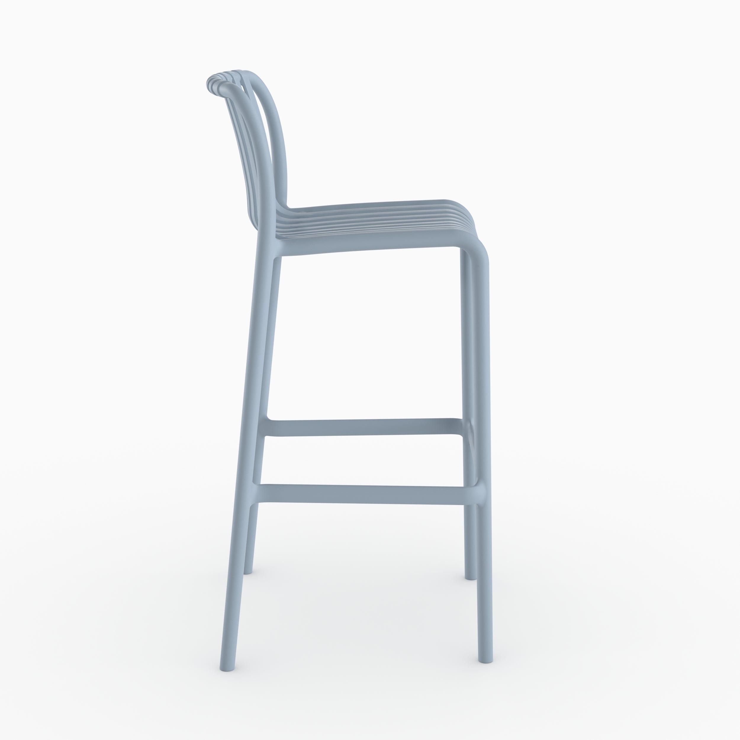 Tabouret bar Duli bleu clair plastique terrasse