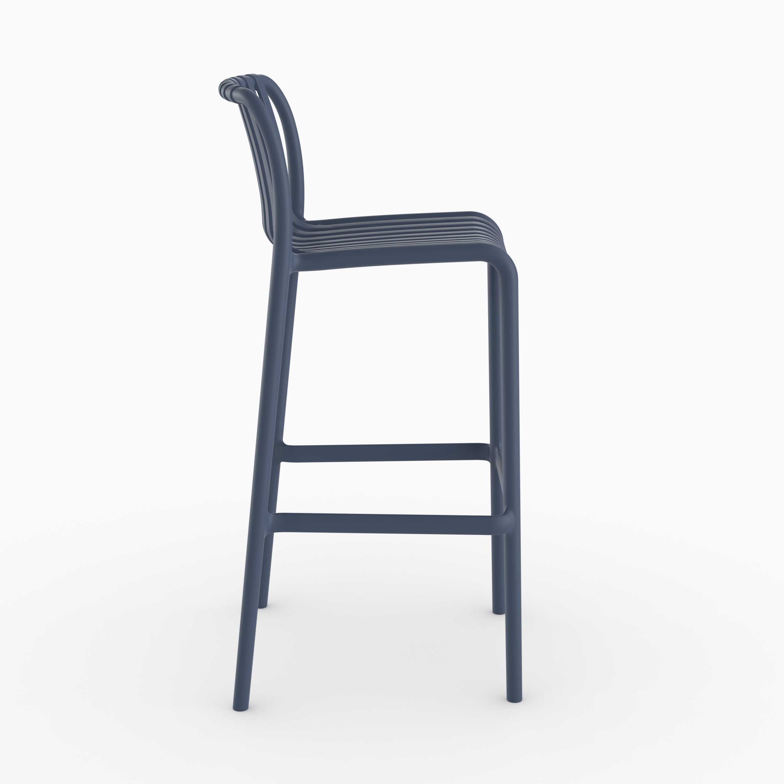 Tabouret bar Duli bleu nuit plastique terrasse