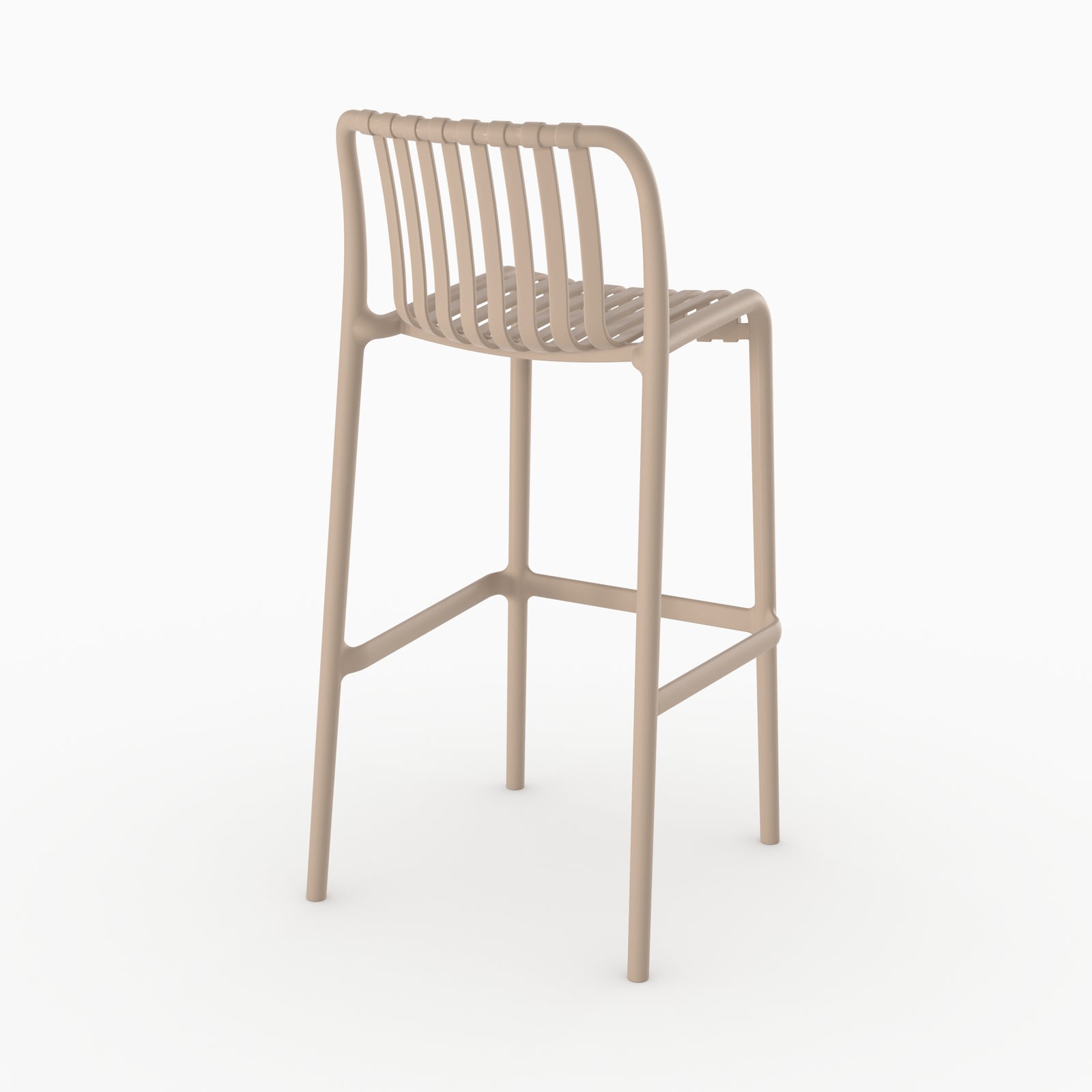 Tabouret bar Duli extérieur beige clair plastique
