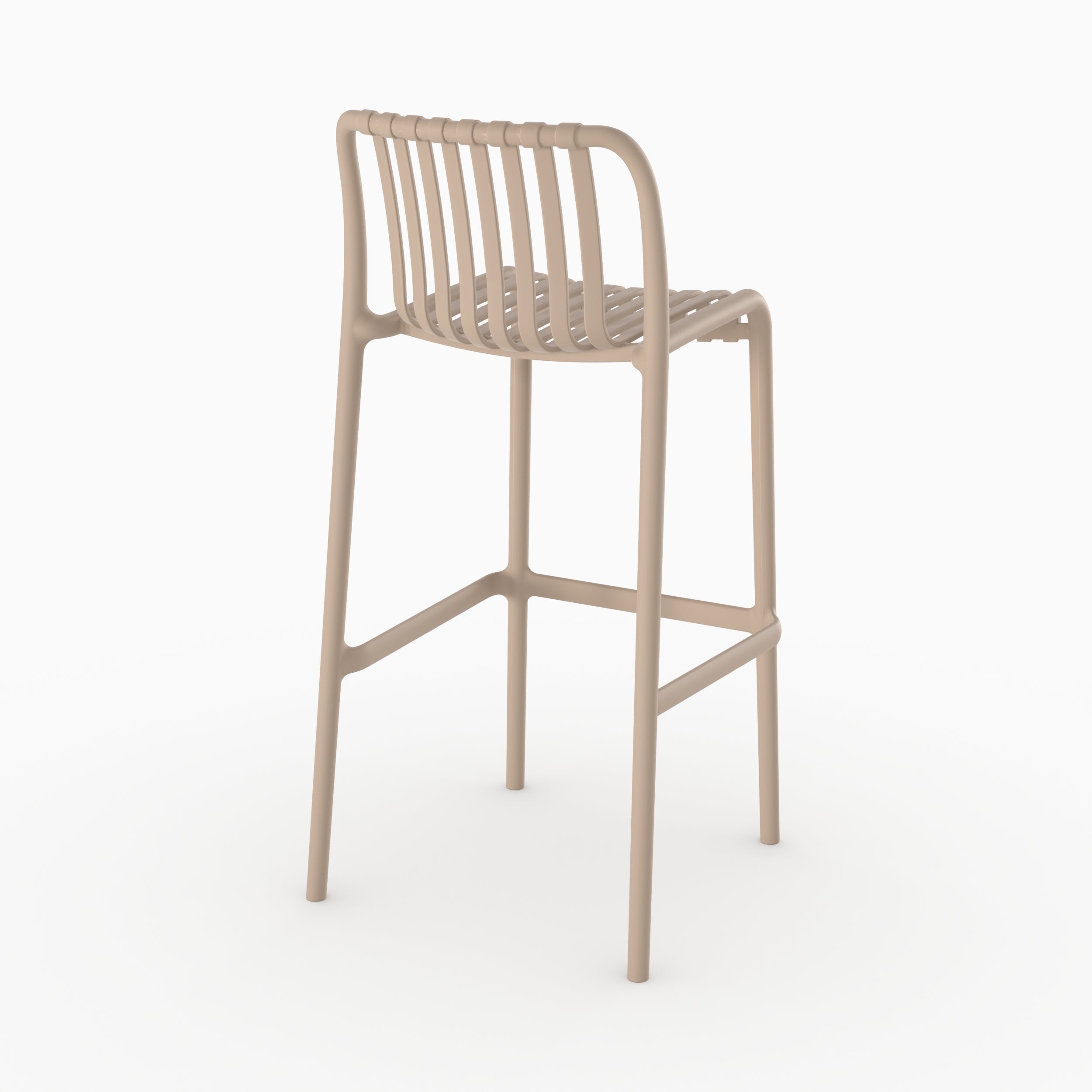 Tabouret bar Duli extérieur beige clair plastique