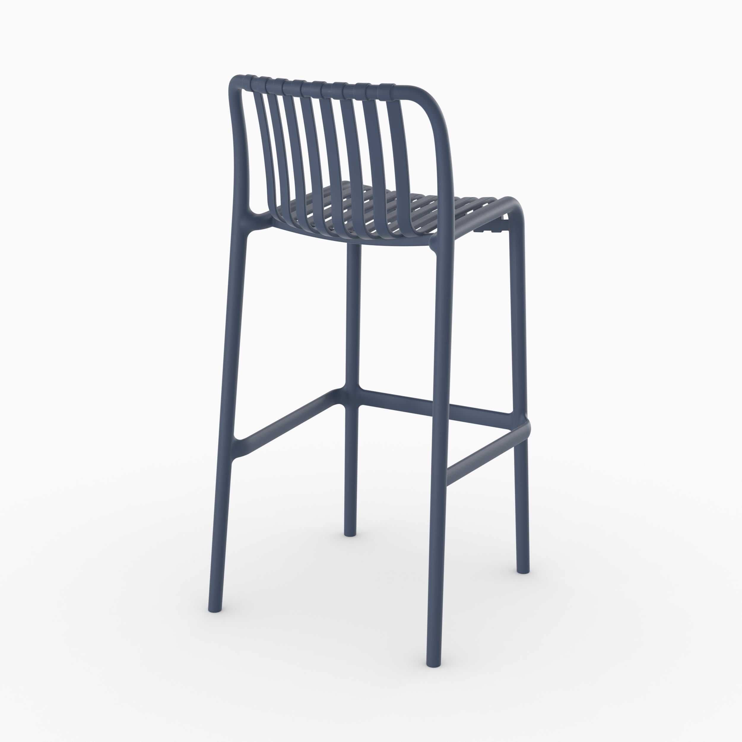 Tabouret bar Duli extérieur bleu foncé plastique