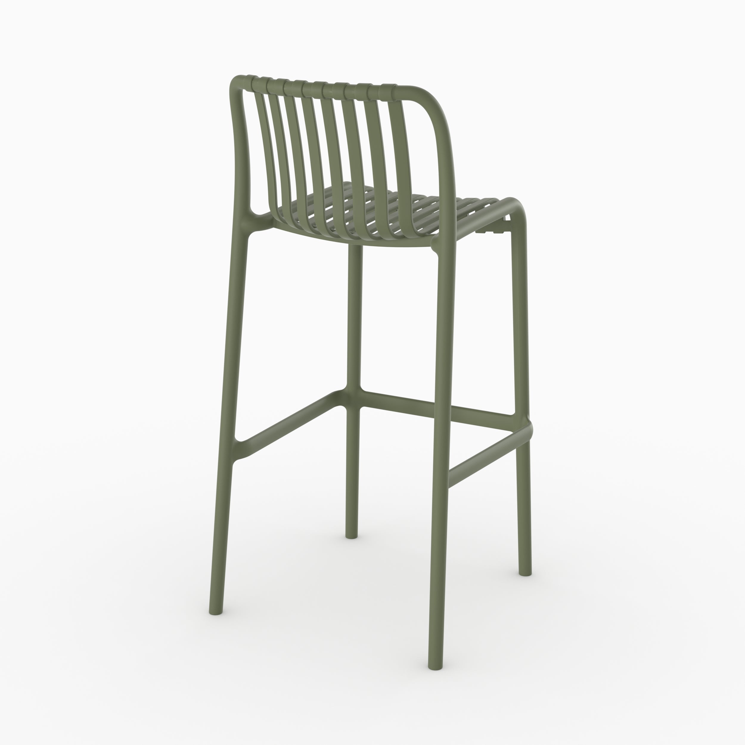 Tabouret bar Duli extérieur vert plastique