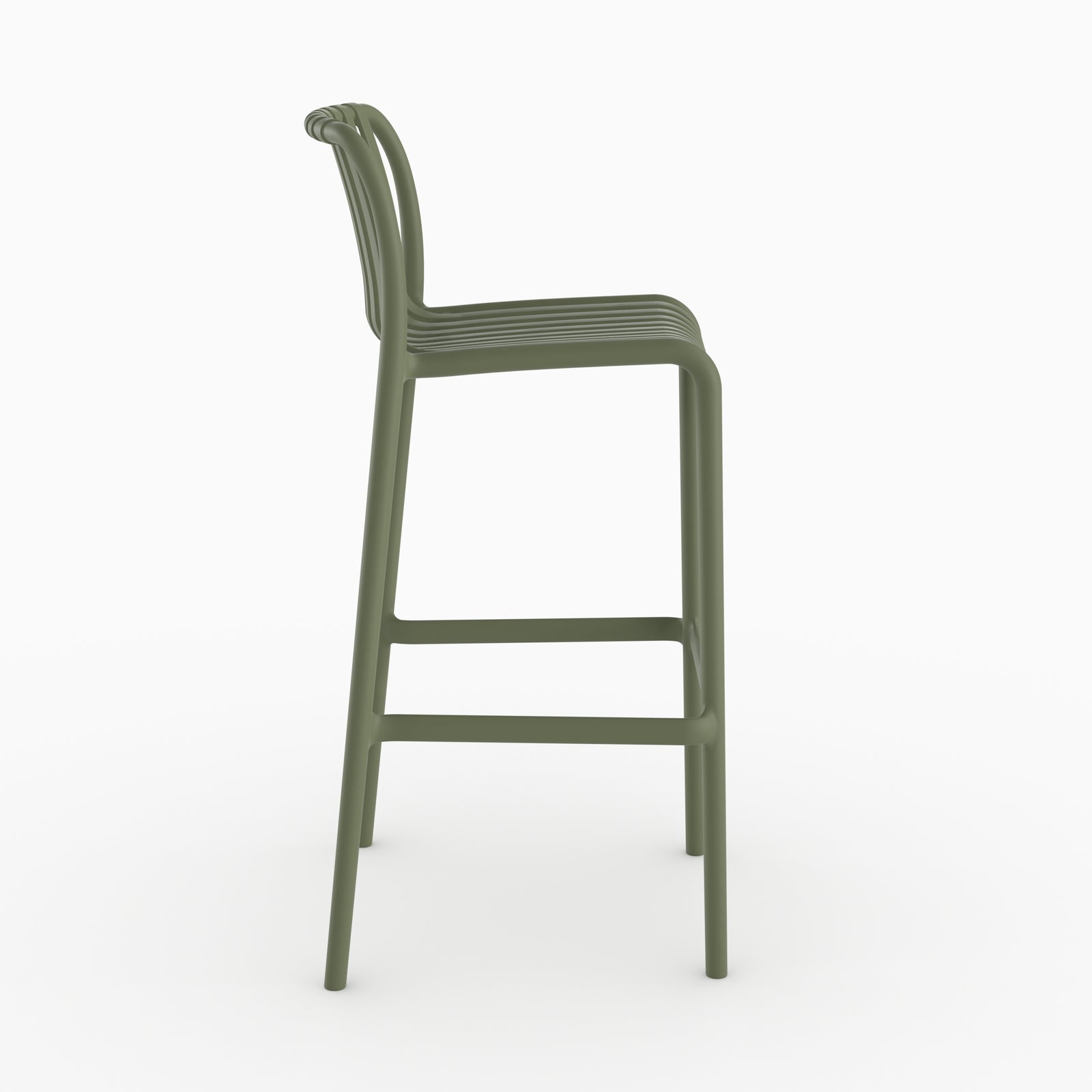Tabouret bar Duli vert plastique terrasse