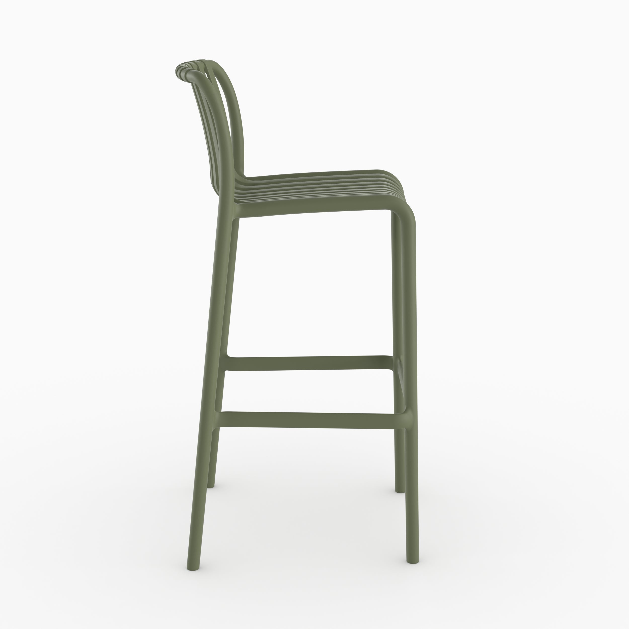 Tabouret bar Duli vert plastique terrasse