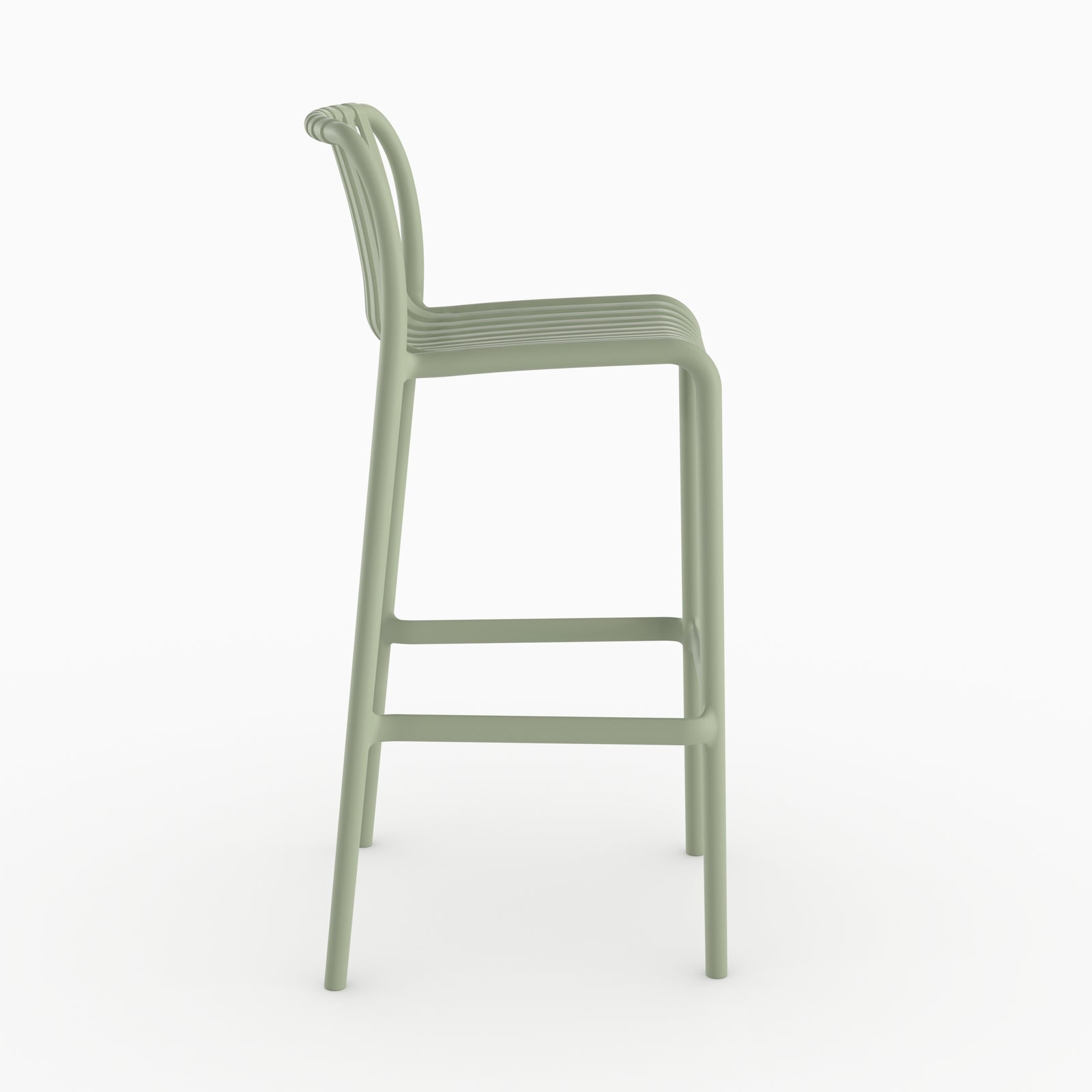 Tabouret bar Duli vert plastique terrasse