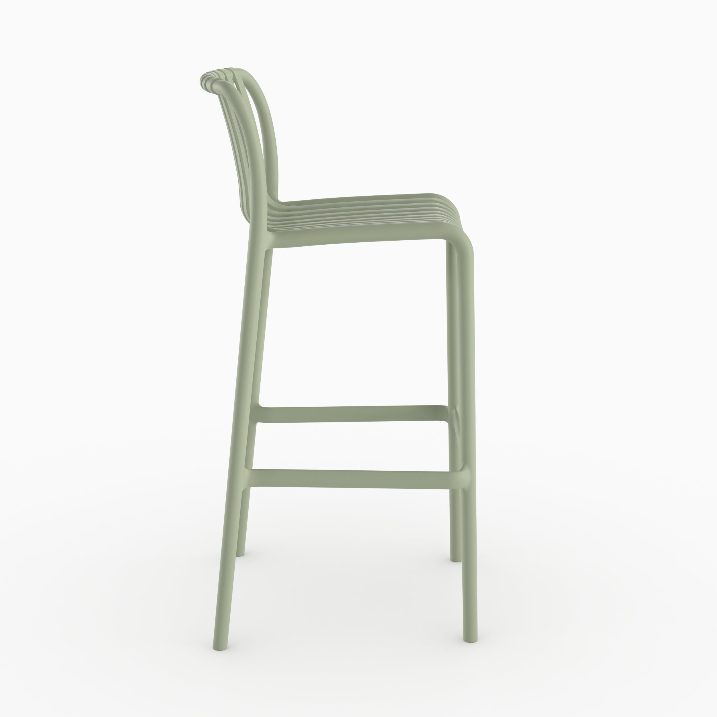Tabouret bar Duli vert plastique terrasse