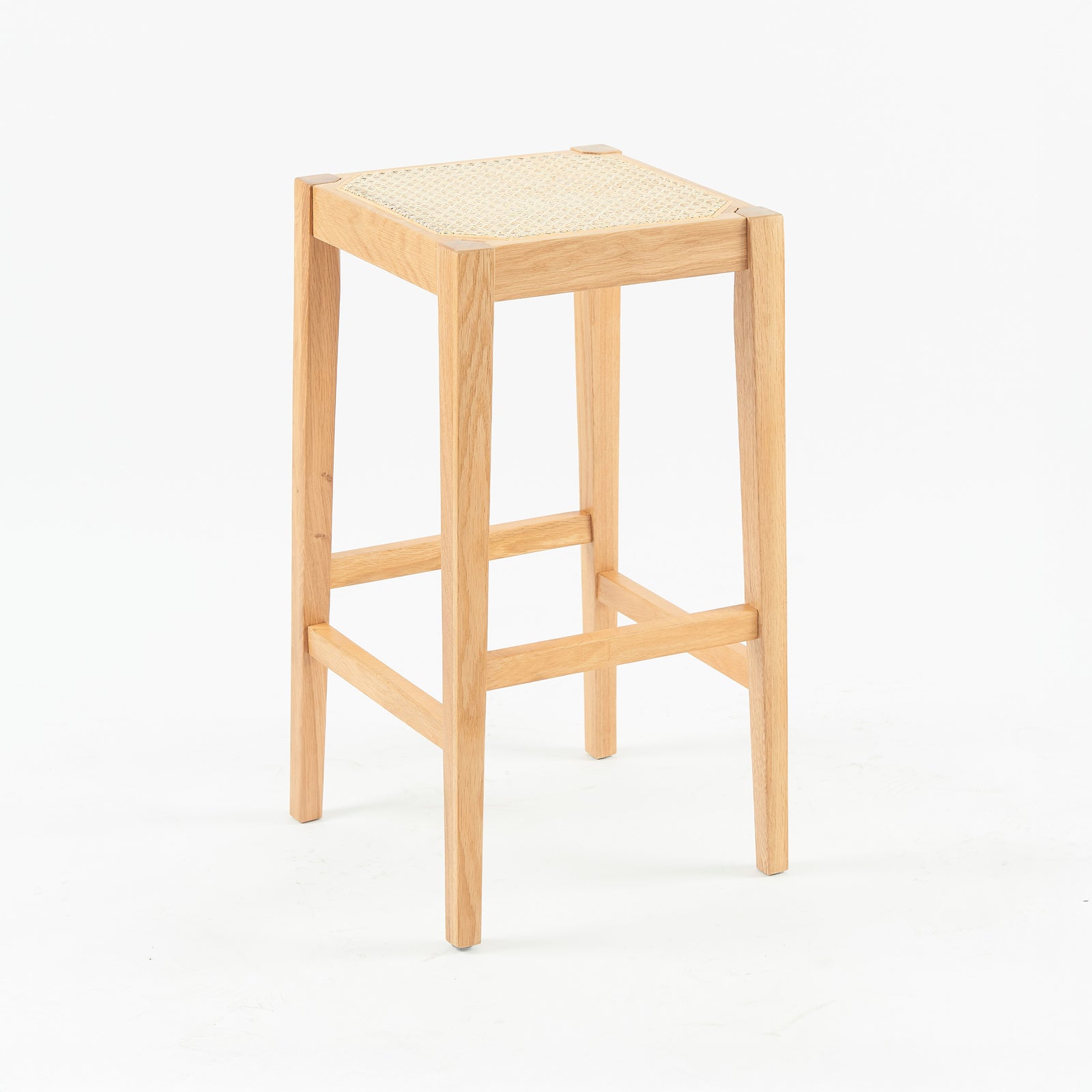 tabouret bar en bois et cannage kappa 65 cm