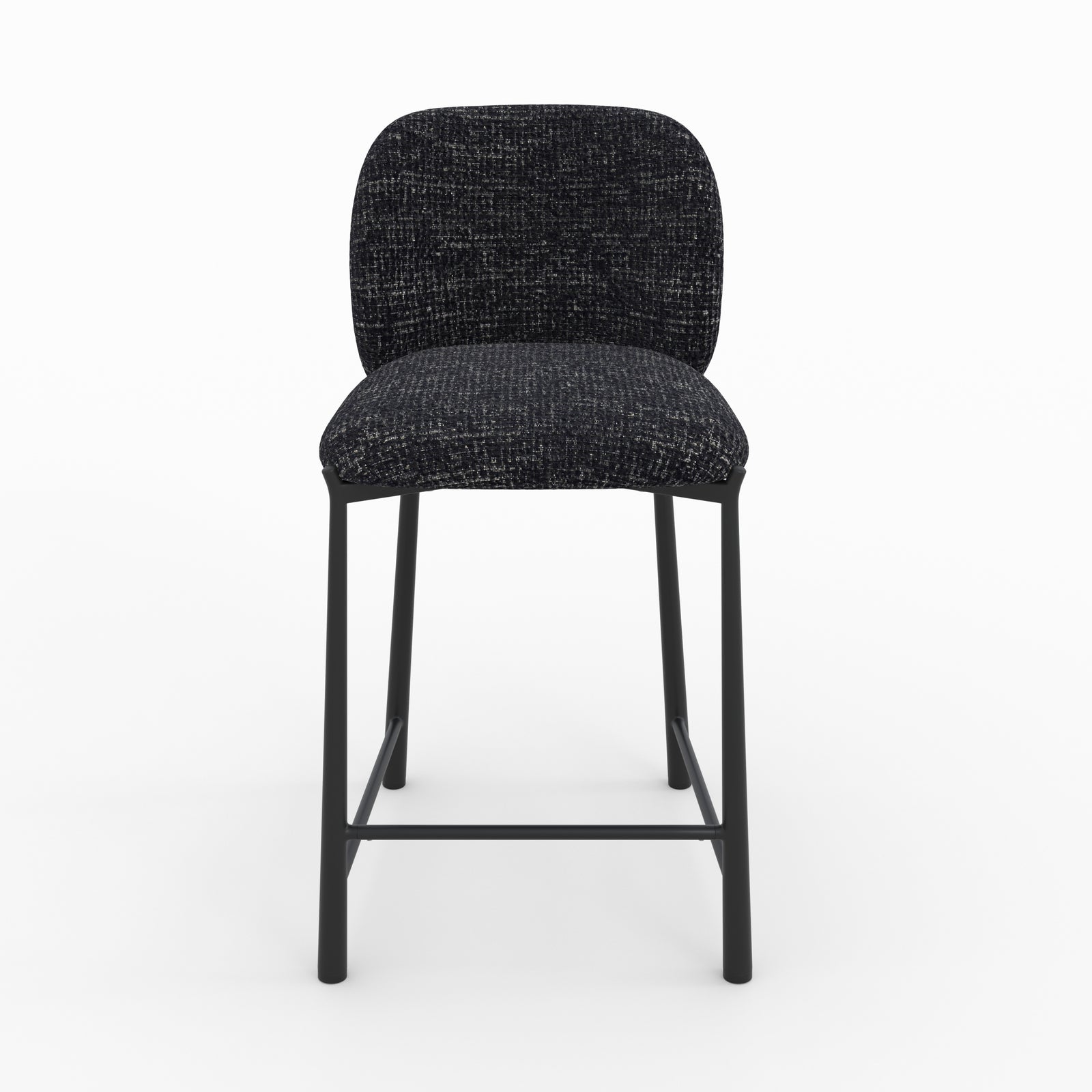 Tabouret Bento ilot central tissu texture noir confort vue face