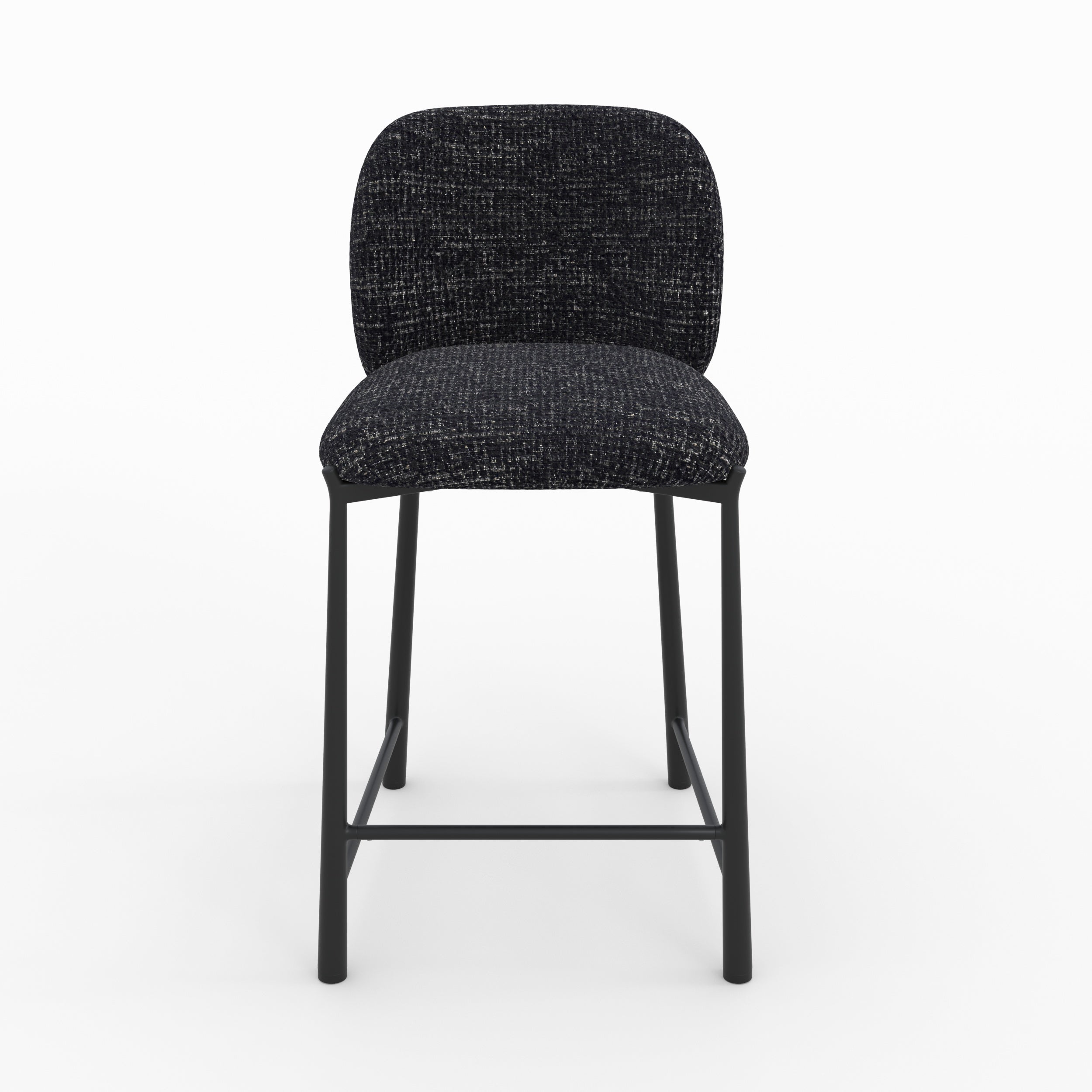 Tabouret Bento ilot central tissu texture noir confort vue face
