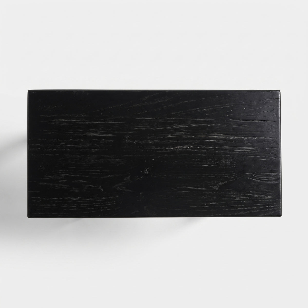 Tabouret Dao en bois de teck recyclé noir, vue de dessus - Maison Pavane