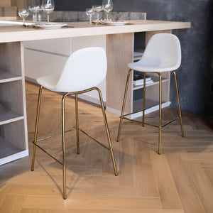 Tabouret de bar blanc et doré Henrik