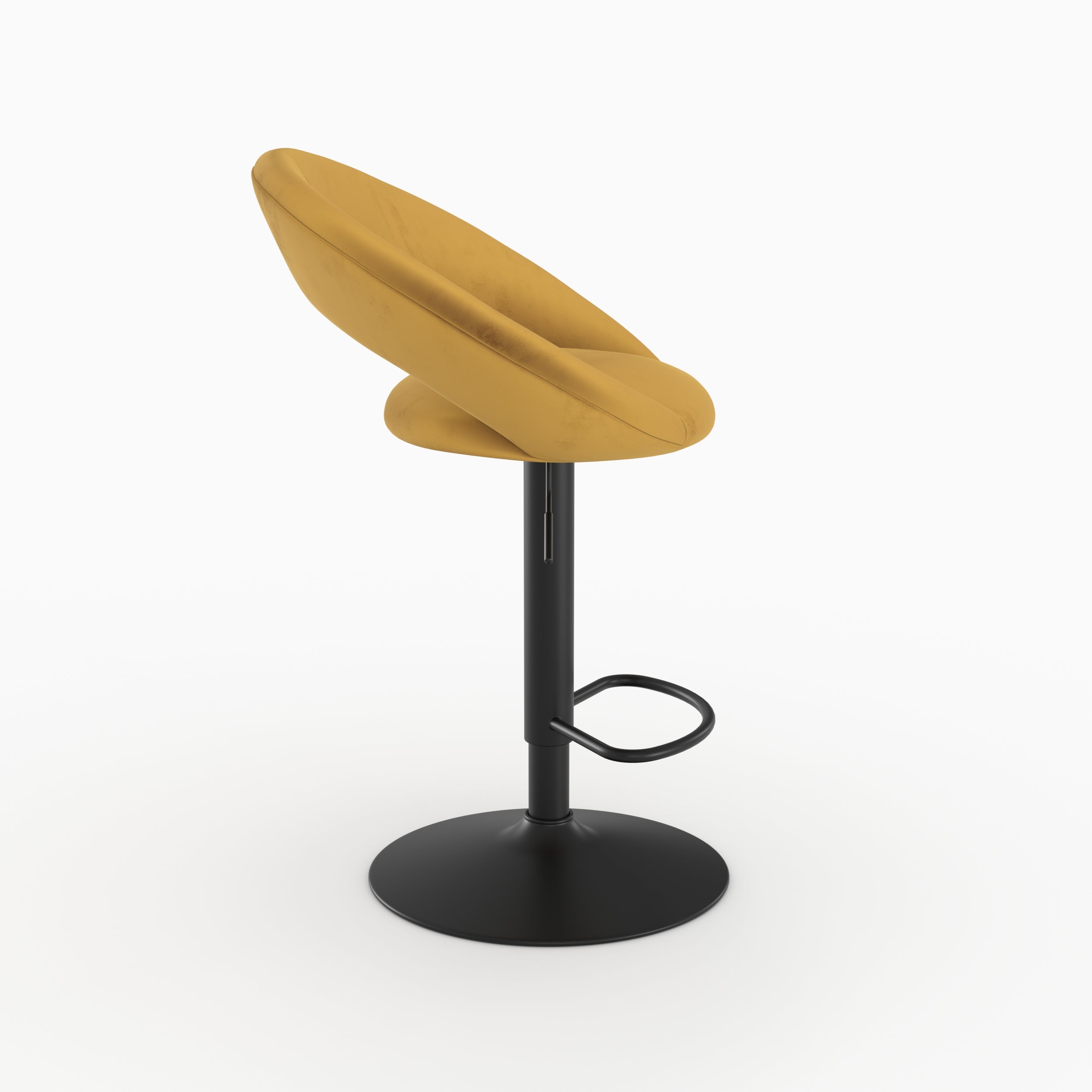 Silla de bar Cloclo de terciopelo amarillo curry 61/76,5 cm (lote de 2)