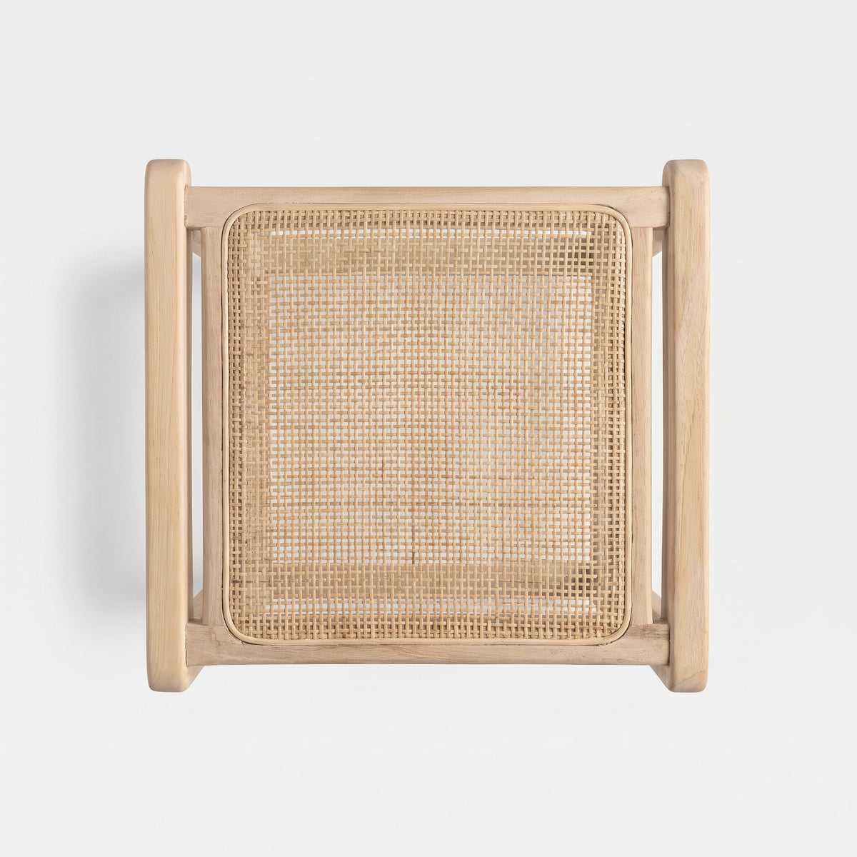 Tabouret de bar Haida teck rotin naturel 66 cm vue de dessus – Maison Pavane