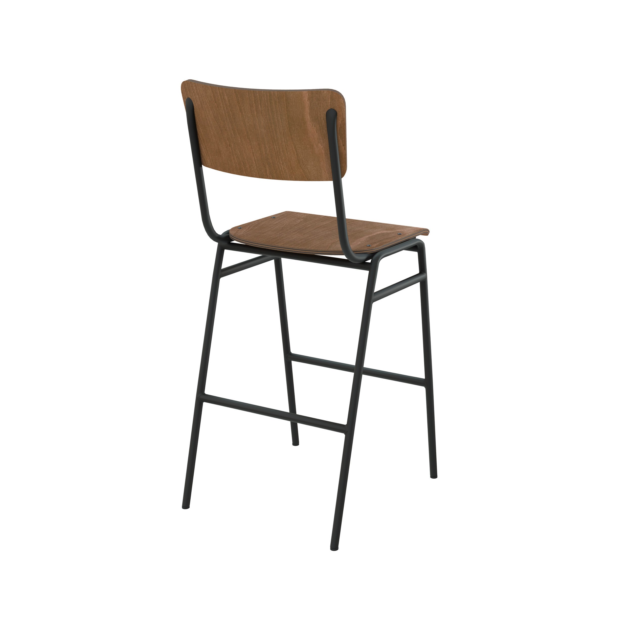 Chaise de bar mi-hauteur Clem en bois foncé 66 cm (lot de 2)