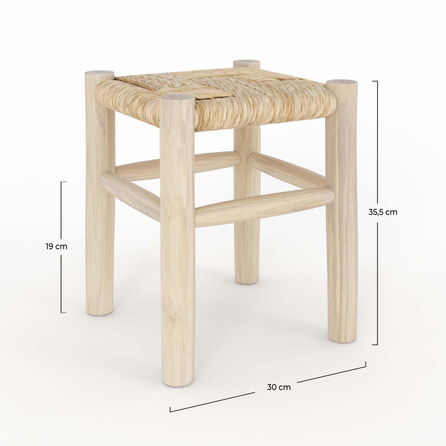 sgabello in ramo di teak altezza 35