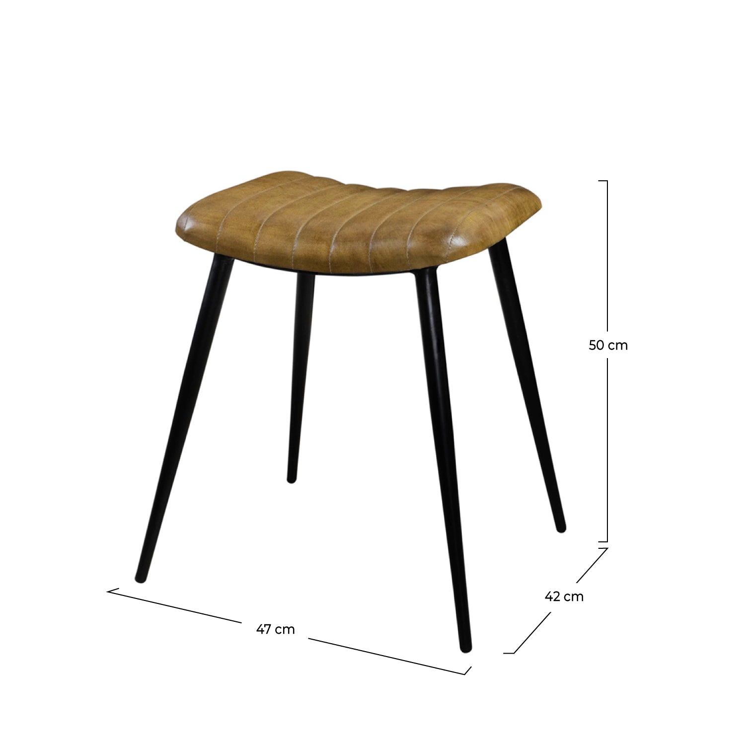 sgabello in pelle bidar marrone e nero 50 cm